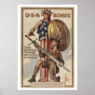 Poster Ligações de guerra de WWII - patriotismo do