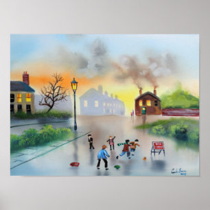 Póster ligações em ponte para a pintura nostálgica dos