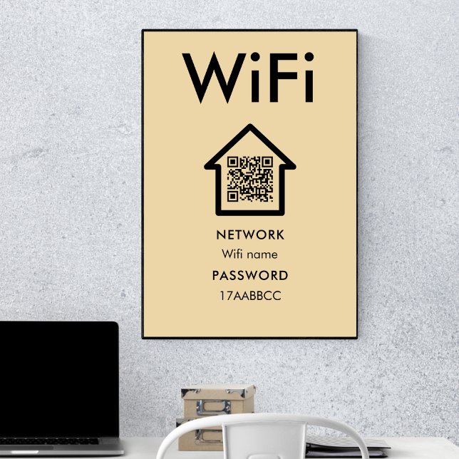 Poster Ligar Ao Wifi | Analisar Para Ligar À Sala Convida (Criador carregado)