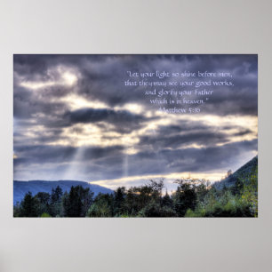 Poster Light and Dark HDR Print w/Scripture Verse