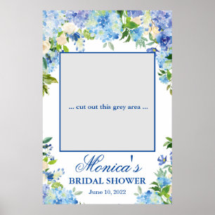 Poster Light Blue Hydrangea Bridal Shower Photo Prop