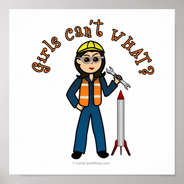 Póster Light Rocket Scientist Girl (Frente)