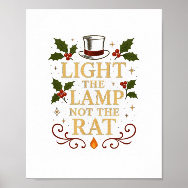 Poster Light The Lamp Not The Rat Funny Christmas Matchin (Frente)
