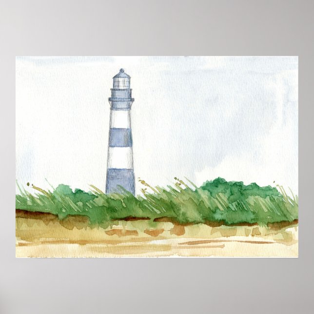 Poster Lighthouse Morris Island South Carolina Winter (Frente)
