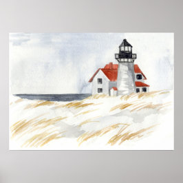 Poster Lighthouse Winter Snow Race Point Provincetown