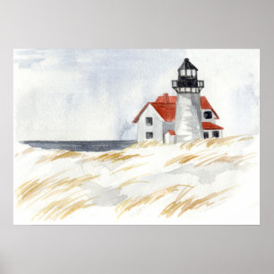 Poster Lighthouse Winter Snow Race Point Provincetown