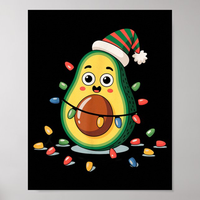 Poster Lighting Avocado Ugly Christmas Sweater Guacamole  (Frente)