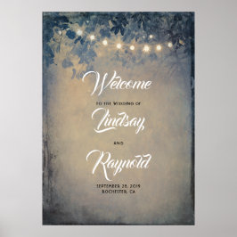 Poster Lights Tree Branch Sinal de Boas-vindas
