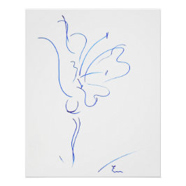 Póster Ligne bleue, série "Traits simples"