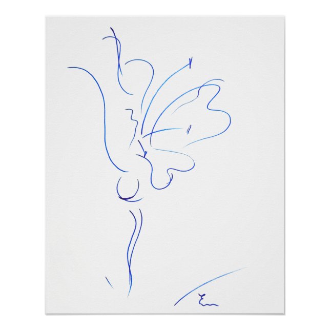 Póster Ligne bleue, série "Traits simples" (Frente)