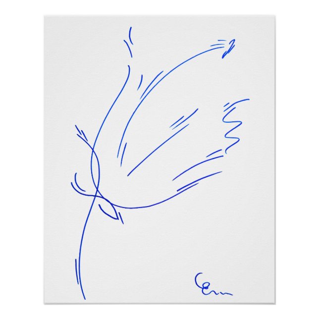 Póster Lignes bleues 2, série "Traits simples" (Frente)