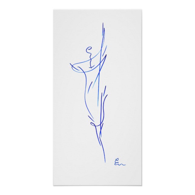 Póster Lignes bleues 3, série "Traits simples" (Frente)