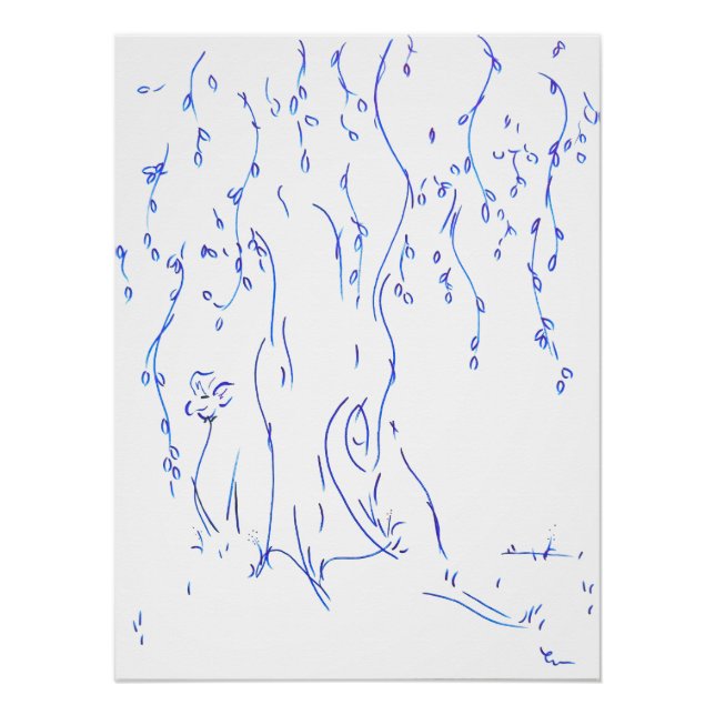 Póster Lignes pleureuses, série "Traits simples" (Frente)