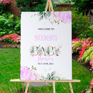 Poster Lilac Baby Shower Welcome Sign