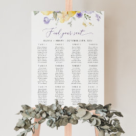 Poster Lilac Flower, Yellow Flower, Wedding Seating Chart