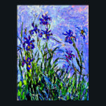 Poster Lilac Irises belas artes por Claude Monet,<br><div class="desc">Famoso quadro floral de Claude Monet,  Lilac Irises.</div>