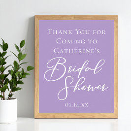 Poster Lilac Purple Bridal Shower Customized Welcome