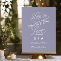Lilac - Sinal de Hashtag de Casamento Personalizad