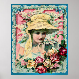 Poster Lilac Soap Lady Vintage Anúncio