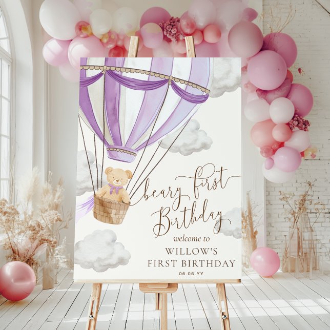 Poster Lilac Teddy Bear Beary Sinal de Boas-vindas Primei (Criador carregado)