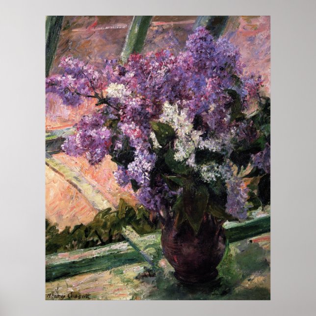 Póster Lilacs em uma janela, Mary Cassatt (Frente)