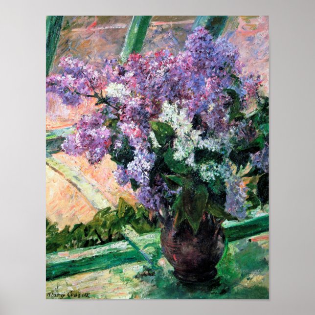 Poster Lilacs em uma janela, Mary Cassatt (Frente)