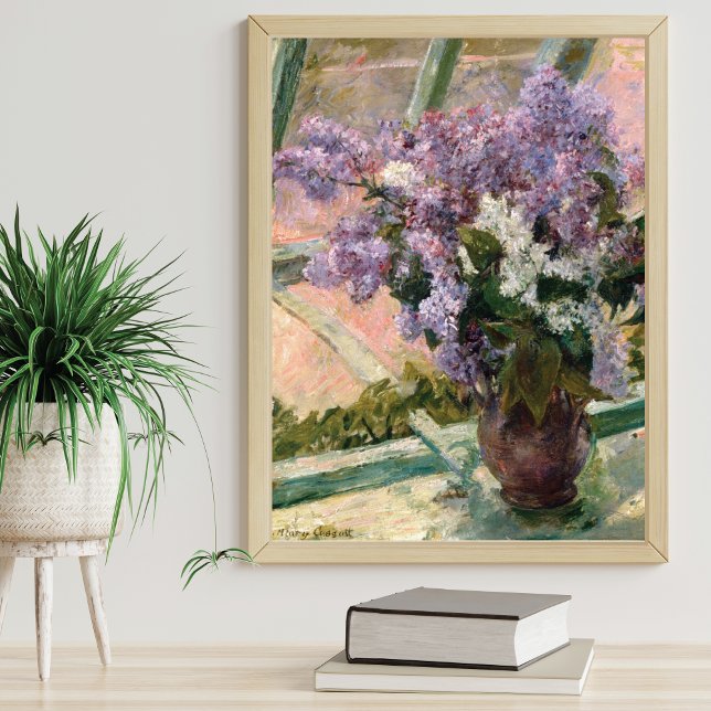 Poster Lilacs em uma janela Mary Cassatt Fine Art (Criador carregado)