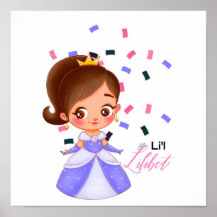 Poster Lilibet batizado de Princesa Roxa Presente para Ra