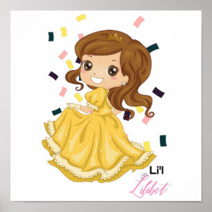 Poster Lilibet Nomeada Ouro Princesa Garota Presente