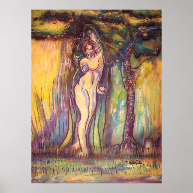 Póster Lilith, Adam, o Diabo e a fruta no Éden (Frente)