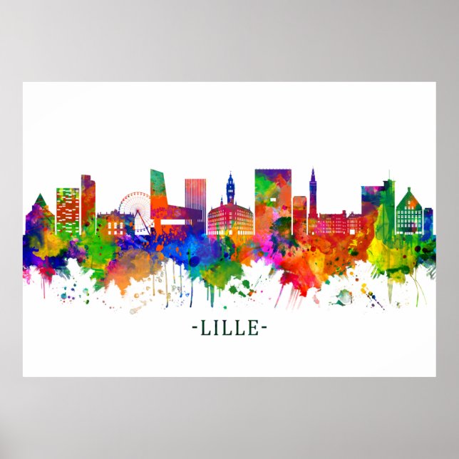 Poster Lille France Skyline (Frente)