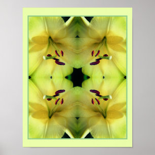 Poster Lily Amarela Flor para Cima Abstrato