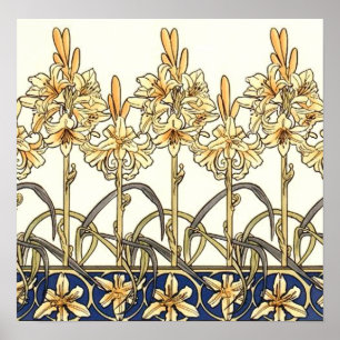 Póster Lily Border por Alphonse Mucha