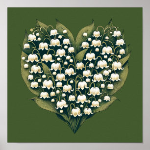 Poster Lily do Vale Heart Wreath