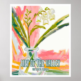 Poster Lily Elegante do Vale do Mês do Nascimento