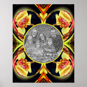 Poster Lily Floral Abstrato Frame Crie sua própria foto