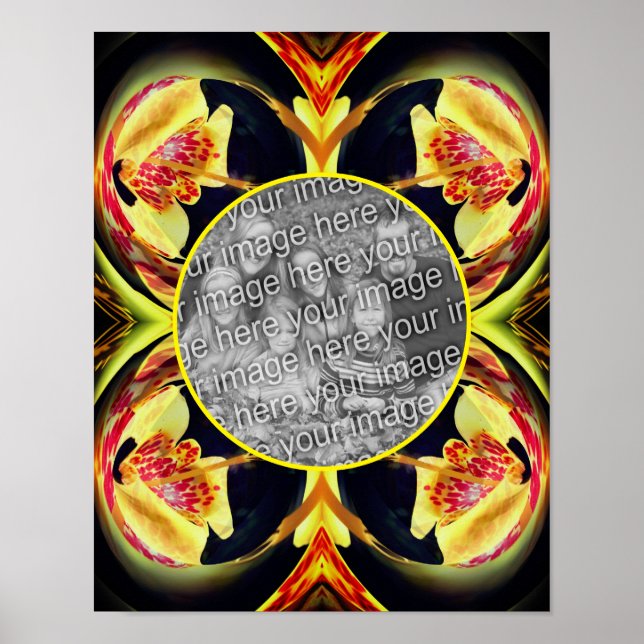 Poster Lily Floral Abstrato Frame Crie sua própria foto (Frente)