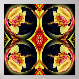 Poster Lily Floral Mirror - Arte Abstrato