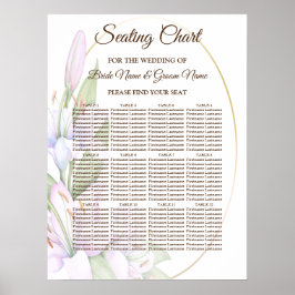 Poster Lily Flowers de Ouro Rosa de Festa Frente Bonita