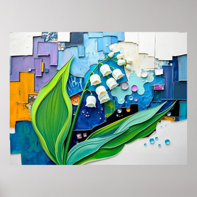 Poster Lily Graciosa do Vale, na Abstrato moderna Sty (Frente)