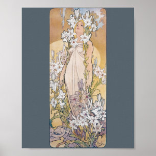 Poster Lily (Quatro Flores), Alphonse Mucha