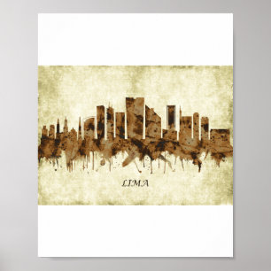 Poster Lima Peru Cityscape