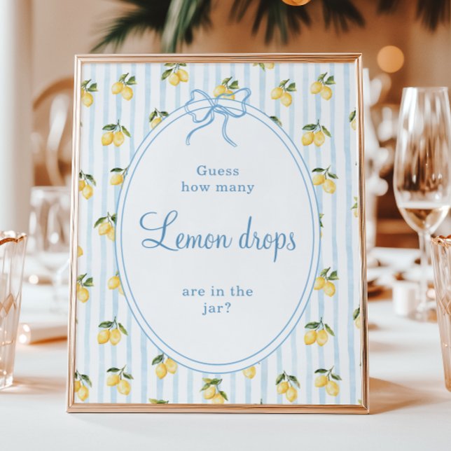 Poster Limão Arco Azul Italiano Adivinha quantas gotas de (Criador carregado)