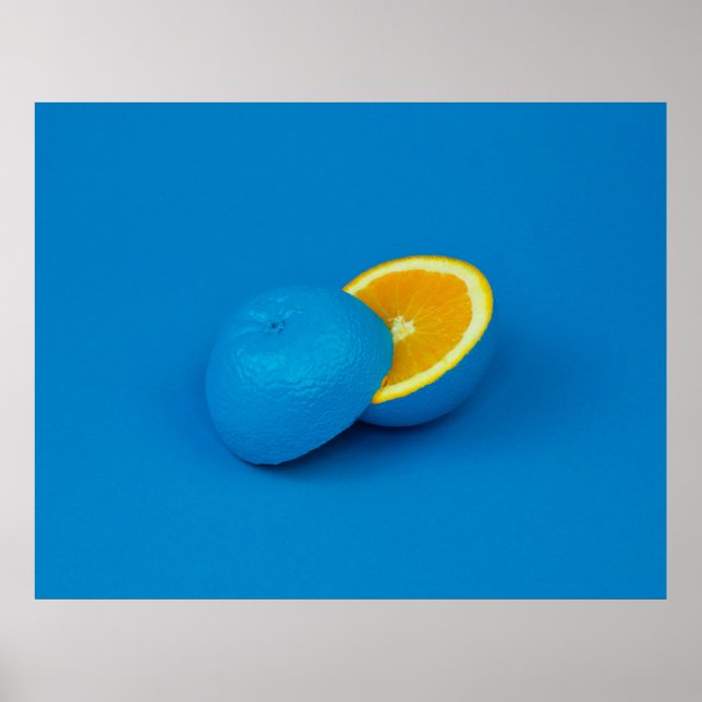 Poster limão azul fatiado em duas metades (Frente)