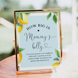 Poster Limão azul, tamanho da barriga de mamãe