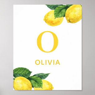 Poster Limão de Aquarela   Nome Botânico do Citrus Nurser