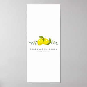 Poster Limão e Flor Branca Simple Clean