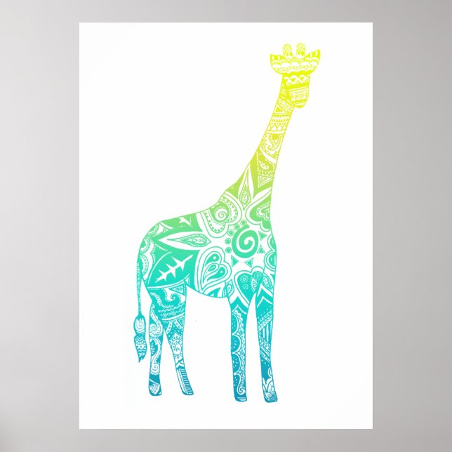 Póster Limão e Turquoise Giraffe (Frente)