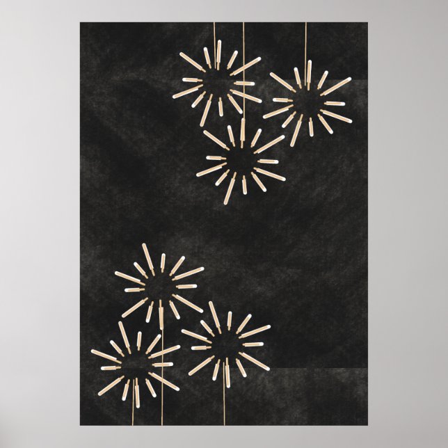 Poster Limão Escuro Lava Moderna Industrial (Frente)