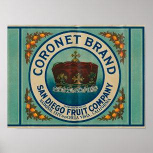 Póster Limão LabelChula Vista do Coronet, CA